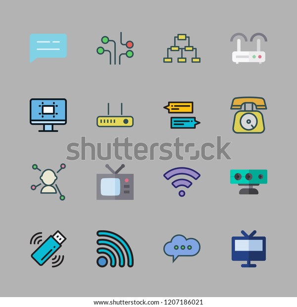 connect icon set. vector set about network,\
networking, wifi and chat icons\
set.