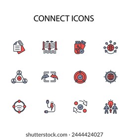Connect icon icon set.vector.Editable stroke.linear style sign for use web design,logo.Symbol illustration.