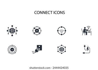 Symbol verbinden set.Vektorgrafik.Editable stroke.linear style sign für die Verwendung Webdesign,logo.Symbol Illustration.