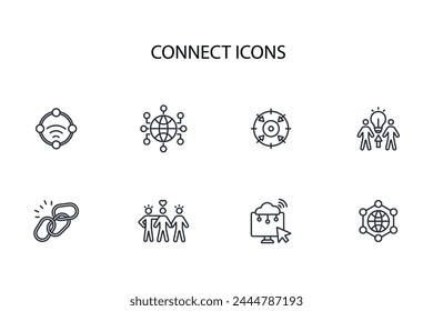 Connect icon icon set.vector.Editable stroke.linear style sign for use web design,logo.Symbol illustration.