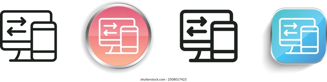 connect icon. Thin Linear, Regular and Button Style Design Isolated On White Background
