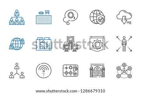 connect icons set. Collection of connect with network, gateway, components, wifi, signal, web plugin, server, internet, ozone, networking. Editable and scalable connect icons.
