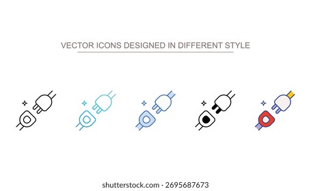 Conectar ícones definir diferente estilo vetor stock com fundo branco