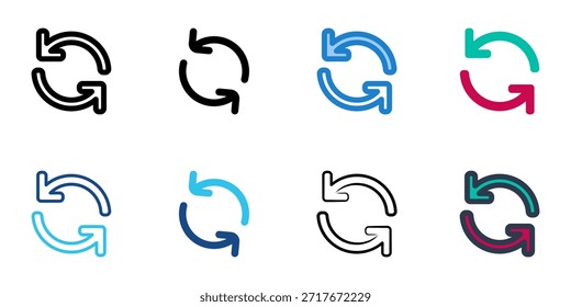 Connect icons set multiple style collection. Editable stroke 
