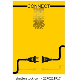 Connect, illustration of an background with text