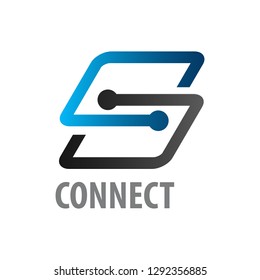 Connect. Initial letter S logo concept design. Symbol graphic template element vector