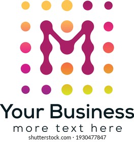 Connect letter M technology logo
