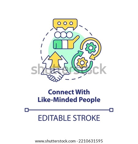 Connect with like-minded people concept icon. Networking. Common interests community abstract idea thin line illustration. Isolated outline drawing. Editable stroke. Arial, Myriad Pro-Bold fonts used
