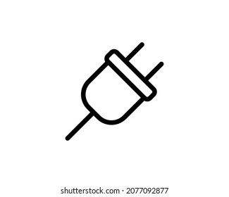 Connect line icon. Power and plug, connection symbol. logo. Outline design editable stroke. For your design. Stock - Vector illustration.