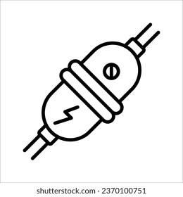 Connect line icon. Power and plug, connection symbol. logo. Outline design editable stroke. vector illustration on white background