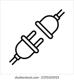 Connect line icon. Power and plug, connection symbol. logo. Outline design editable stroke. vector illustration on white background