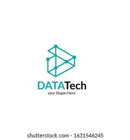 Connect Line Letter D Logo Design Template Element