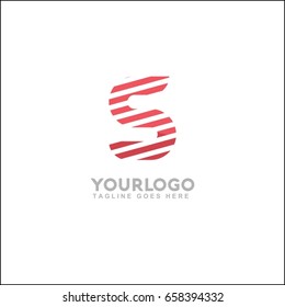 Connect Line Logo Design Template Element. Letter S