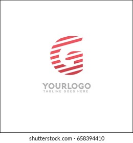 Connect Line Logo Design Template Element. Letter G