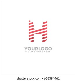 Connect Line Logo Design Template Element. Letter H