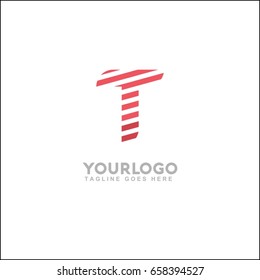 Connect Line Logo Design Template Element. Letter T