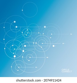Connect lines background. Network circles dots. Abstract connection element. Vector graphic design Communication pattern
