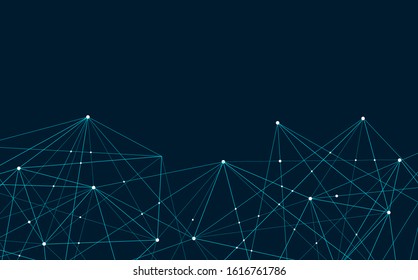 Connect lines and dots. Internet connection. Abstract sense of science and graphic design. Banner template for technology background. Vector illustration