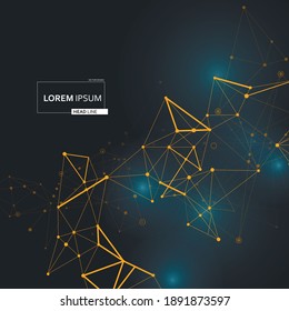 Connect lines in modern style. Communication symbol background. Vector abstract design. Decorative connect. Plexus geometric effect