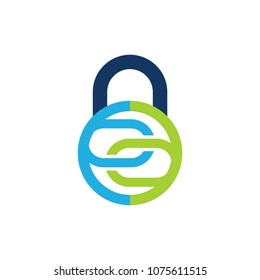 Connect Lock Logo Icon Design