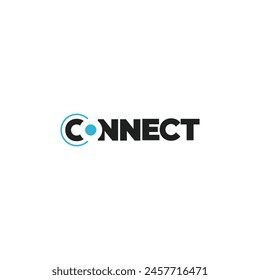 Connect logo concept. Connect typography. Modern and minimalist networking logo.