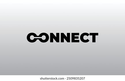 Connect logo concept. Connect typography. Modern and minimalist networking logo.