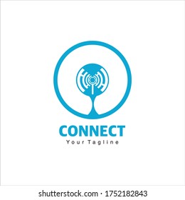 Connect logo design icon template