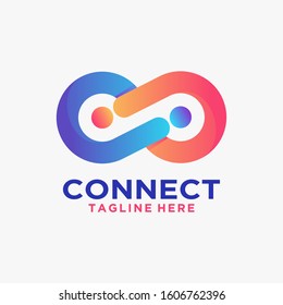 Connect logo design with infinity inspiration