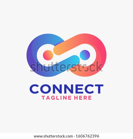 Connect logo design with infinity inspiration