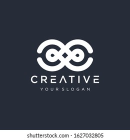 Connect Logo Design Template Elements. Vector design flat logo technology. Tech connection concept. - VECTOR