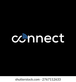 connect logo design, wireless internet network icon symbol vector	