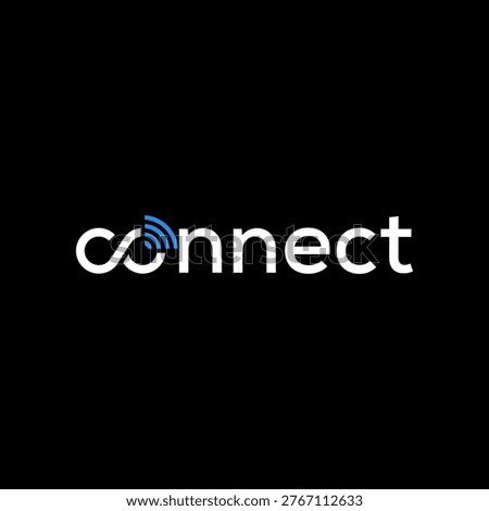 connect logo design, wireless internet network icon symbol vector	