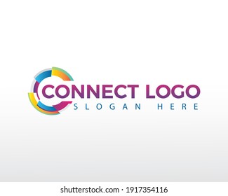 connect logo digital pixel abstrack logo wifi logo simbol logo design