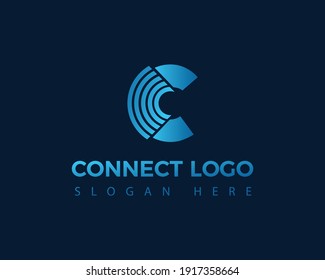 connect logo digital pixel abstrack logo wifi logo simbol logo design