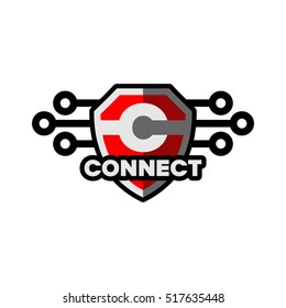 Connect logo icon emblem badge vector template