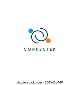 connect logo or relation icon vector