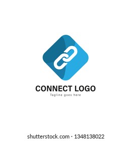 Connect logo template design. Connect logo with modern frame isolated on white background