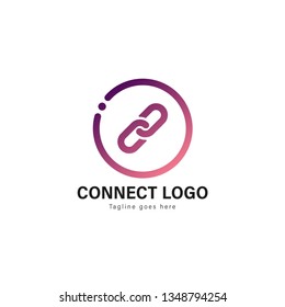 Connect logo template design. Connect logo with modern frame isolated on white background