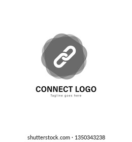 Connect logo template design. Connect logo with modern frame isolated on white background