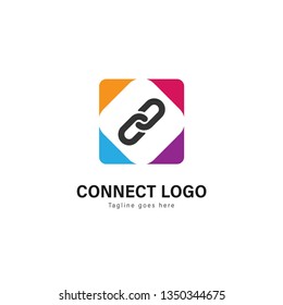 Connect logo template design. Connect logo with modern frame isolated on white background
