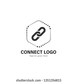 Connect logo template design. Connect logo with modern frame isolated on white background