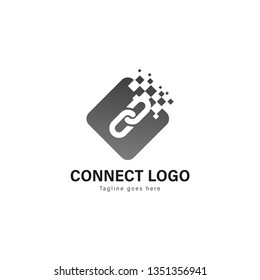 Connect logo template design. Connect logo with modern frame isolated on white background