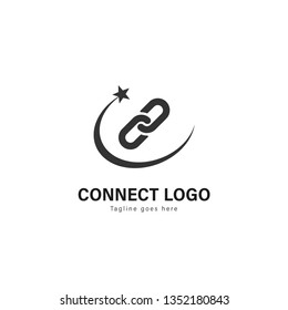 Connect logo template design. Connect logo with modern frame isolated on white background
