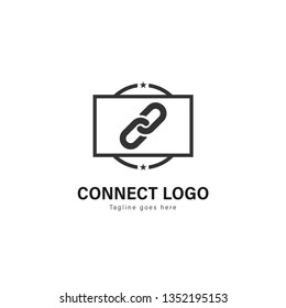 Connect logo template design. Connect logo with modern frame isolated on white background