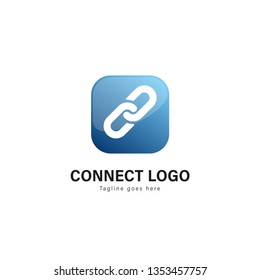 Connect logo template design. Connect logo with modern frame isolated on white background