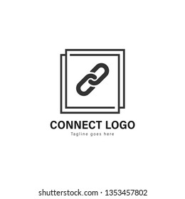 Connect logo template design. Connect logo with modern frame isolated on white background