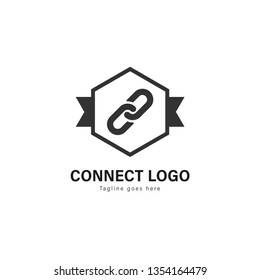 Connect logo template design. Connect logo with modern frame isolated on white background