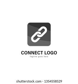 Connect logo template design. Connect logo with modern frame isolated on white background
