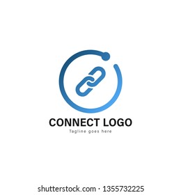 Connect logo template design. Connect logo with modern frame isolated on white background