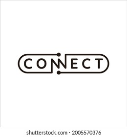 Connect Logo Template For Technology Concept.